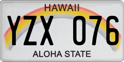 HI license plate YZX076