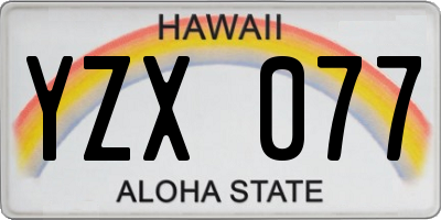HI license plate YZX077
