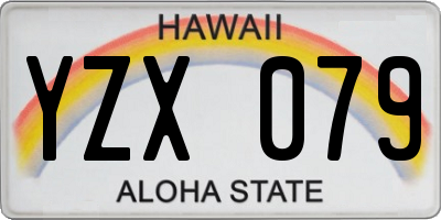 HI license plate YZX079