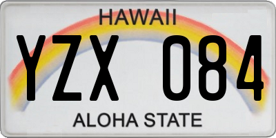 HI license plate YZX084
