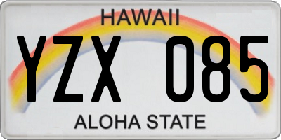 HI license plate YZX085