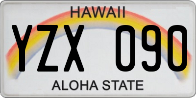 HI license plate YZX090