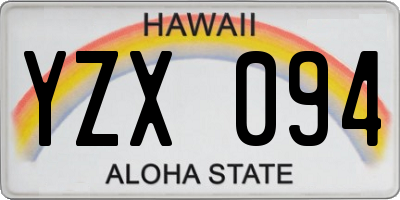 HI license plate YZX094