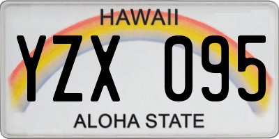 HI license plate YZX095
