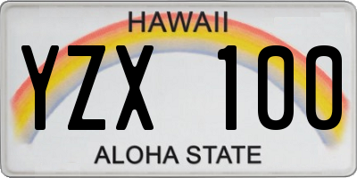 HI license plate YZX100