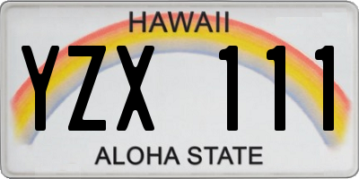 HI license plate YZX111