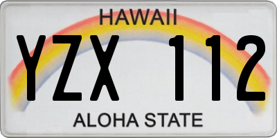 HI license plate YZX112