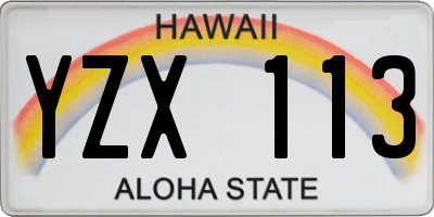 HI license plate YZX113