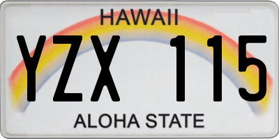 HI license plate YZX115