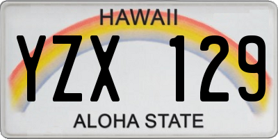 HI license plate YZX129