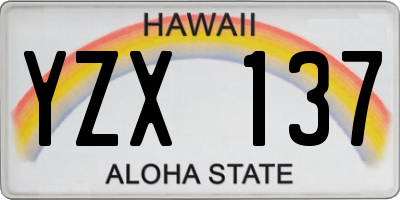 HI license plate YZX137