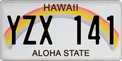 HI license plate YZX141