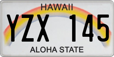 HI license plate YZX145