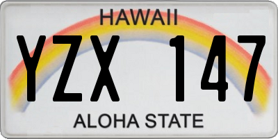 HI license plate YZX147