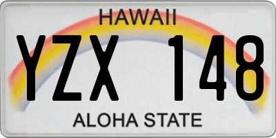 HI license plate YZX148