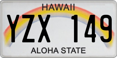 HI license plate YZX149