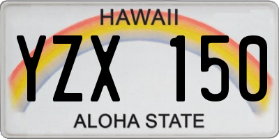 HI license plate YZX150