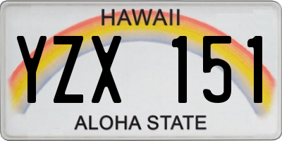 HI license plate YZX151