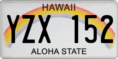 HI license plate YZX152