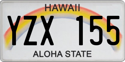 HI license plate YZX155