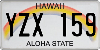 HI license plate YZX159