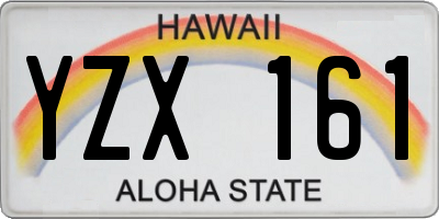 HI license plate YZX161