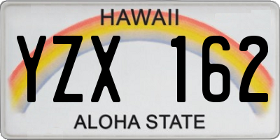 HI license plate YZX162