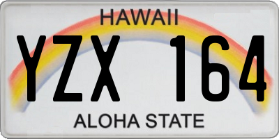 HI license plate YZX164