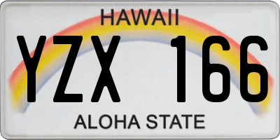 HI license plate YZX166