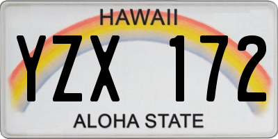 HI license plate YZX172