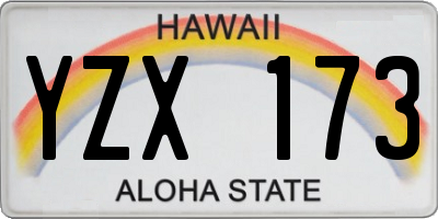 HI license plate YZX173