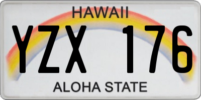 HI license plate YZX176