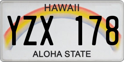 HI license plate YZX178
