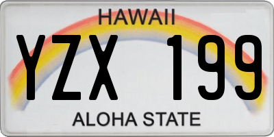 HI license plate YZX199
