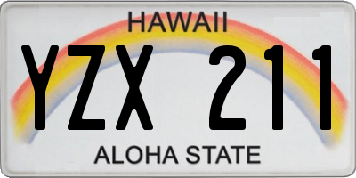 HI license plate YZX211