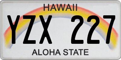 HI license plate YZX227