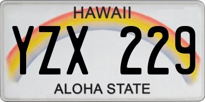 HI license plate YZX229