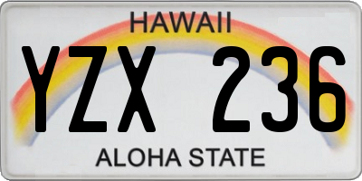 HI license plate YZX236