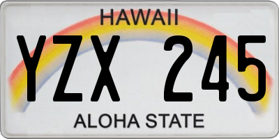 HI license plate YZX245