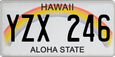 HI license plate YZX246