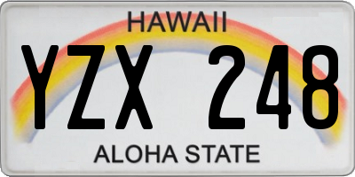 HI license plate YZX248