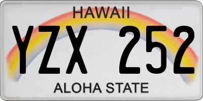 HI license plate YZX252