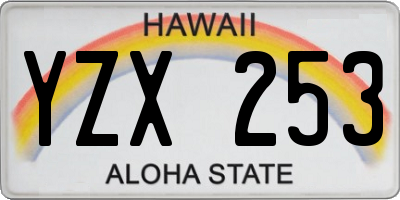 HI license plate YZX253