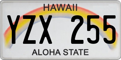 HI license plate YZX255