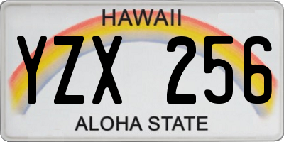 HI license plate YZX256