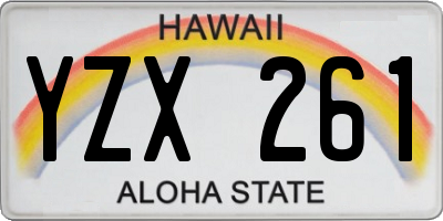 HI license plate YZX261