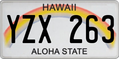 HI license plate YZX263