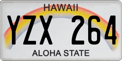 HI license plate YZX264