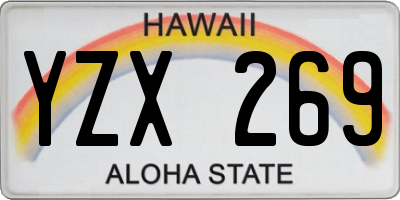 HI license plate YZX269