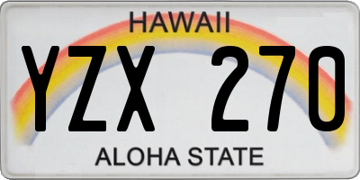HI license plate YZX270